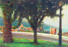 Teneriffa, 3 trees, mixed media, 70x50 cm, 2021